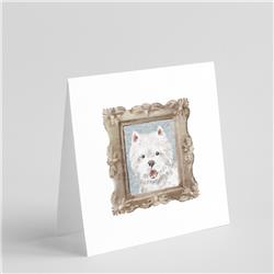 CK8493GC55 5 x 5 in. Unisex West Highland White Terrier Smile 2 Square Greeting Cards & Envelopes, Multi Color - Pack of 8