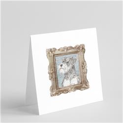 5 x 5 in. Unisex Schnauzer Silver Side View Square Greeting Cards & Envelopes, Multi Color - Pack of 8