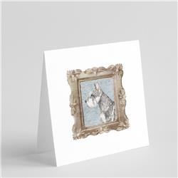 5 x 5 in. Unisex Schnauzer Side View 3 Square Greeting Cards & Envelopes, Multi Color - Pack of 8