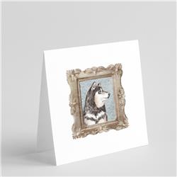CK8511GC55 5 x 5 in. Unisex Shiba Inu Sesame Side View 2 Square Greeting Cards & Envelopes, Multi Color - Pack of 8