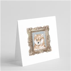 CK8513GC55 5 x 5 in. Unisex Shiba Inu Red Puppy Square Greeting Cards & Envelopes, Multi Color - Pack of 8