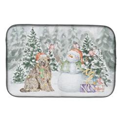 21 x 14 in. Unisex Briard with Christmas Presents Dish Drying Mat, Multi Color