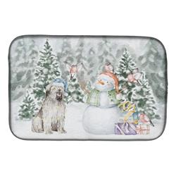 CK8095DDM 21 x 14 in.  Briard Smiling with Christmas Presents Dish Drying Mat  Multi Color
