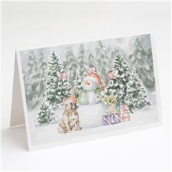 CK8030GCA7P 5 x 7 in. Unisex French Bulldog Fawn with Christmas Presents Greeting Cards & Envelopes, Multi Color - Pack of 8