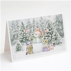 5 x 7 in. Unisex Corgi Blue Merle with Christmas Presents Greeting Cards & Envelopes, Multi Color - Pack of 8