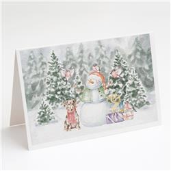 CK8049GCA7P 5 x 7 in. Unisex Dachshund Dappled with Christmas Presents Greeting Cards & Envelopes, Multi Color - Pack of 8