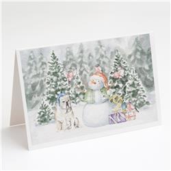 CK8057GCA7P 5 x 7 in. Unisex Bulldog Fawn with Christmas Presents Greeting Cards & Envelopes, Multi Color - Pack of 8