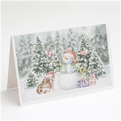 CK8059GCA7P 5 x 7 in. Unisex Bulldog Puppy Fawn & White with Christmas Presents Greeting Cards & Envelopes, Multi Color - Pack of 8
