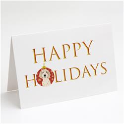 CK9203GCA7P 5 x 7 in. Unisex Doodle Cream No.7 Happy Holidays Greeting Cards & Envelopes, Multi Color - Pack of 8