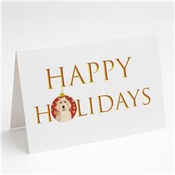 CK9205GCA7P 5 x 7 in. Unisex Doodle Fawn No.2 Happy Holidays Greeting Cards & Envelopes, Multi Color - Pack of 8