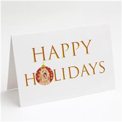 CK9206GCA7P 5 x 7 in. Unisex Doodle Fawn No.3 Happy Holidays Greeting Cards & Envelopes, Multi Color - Pack of 8