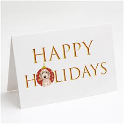 CK9208GCA7P 5 x 7 in. Unisex Doodle Fawn No.5 Happy Holidays Greeting Cards & Envelopes, Multi Color - Pack of 8