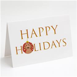 CK9211GCA7P 5 x 7 in. Unisex Doodle Liver No.3 Happy Holidays Greeting Cards & Envelopes, Multi Color - Pack of 8