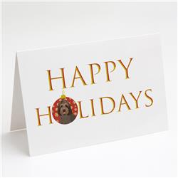 CK9222GCA7P 5 x 7 in. Unisex Doodle Tricolor No.3 Happy Holidays Greeting Cards & Envelopes, Multi Color - Pack of 8