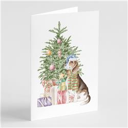 CK8194GCA7P 5 x 7 in. Unisex Christmas Beagle Greeting Cards & Envelopes, Multi Color - Pack of 8