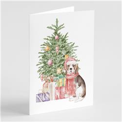 CK8195GCA7P 5 x 7 in. Unisex Christmas Beagle Puppy Greeting Cards & Envelopes, Multi Color - Pack of 8