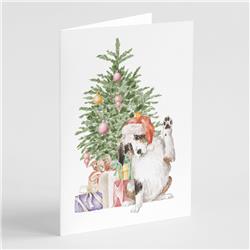 CK8198GCA7P 5 x 7 in. Unisex Christmas Australian Shepherd Hi Five Greeting Cards & Envelopes, Multi Color - Pack of 8