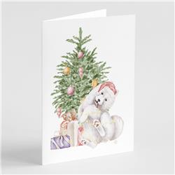 CK8200GCA7P 5 x 7 in. Unisex Christmas Samoyed Caught Up Greeting Cards & Envelopes, Multi Color - Pack of 8