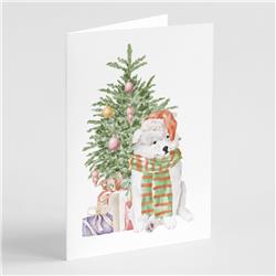 CK8201GCA7P 5 x 7 in. Unisex Christmas Samoyed Greeting Cards & Envelopes, Multi Color - Pack of 8