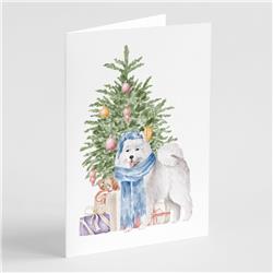 5 x 7 in. Unisex Christmas Samoyed No.2 Greeting Cards & Envelopes, Multi Color - Pack of 8