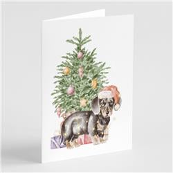 CK8205GCA7P 5 x 7 in. Unisex Christmas Dachshund Black & Tan Puppy Greeting Cards & Envelopes, Multi Color - Pack of 8