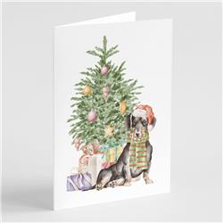 CK8206GCA7P 5 x 7 in. Unisex Christmas Dachshund Black & Tan Greeting Cards & Envelopes, Multi Color - Pack of 8