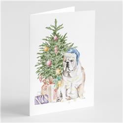 CK8212GCA7P 5 x 7 in. Unisex Christmas English Bulldog Greeting Cards & Envelopes, Multi Color - Pack of 8
