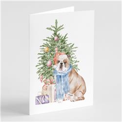 CK8213GCA7P 5 x 7 in. Unisex Christmas English Bulldog No.2 Greeting Cards & Envelopes, Multi Color - Pack of 8