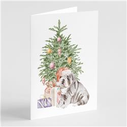 CK8215GCA7P 5 x 7 in. Unisex Christmas English Bulldog Puppy No.2 Greeting Cards & Envelopes, Multi Color - Pack of 8