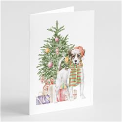 CK8226GCA7P 5 x 7 in. Unisex Christmas Jack Russell Terrier Smooth Greeting Cards & Envelopes, Multi Color - Pack of 8