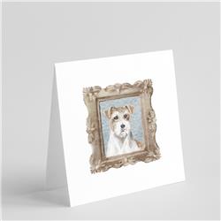 5 x 5 in. Unisex Jack Russell Terrier Tan White Front View Square Greeting Cards & Envelopes, Multi Color - Pack of 8