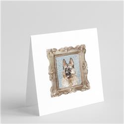 5 x 5 in. Unisex German Shepherd Front View 2 Square Greeting Cards & Envelopes, Multi Color - Pack of 8