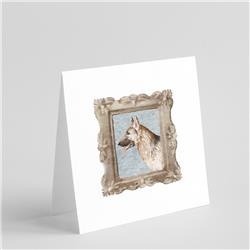 5 x 5 in. Unisex German Shepherd Side View Square Greeting Cards & Envelopes, Multi Color - Pack of 8