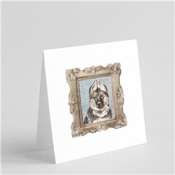 5 x 5 in. Unisex German Shepherd Puppy Square Greeting Cards & Envelopes, Multi Color - Pack of 8
