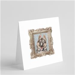 5 x 5 in. Unisex German Shepherd Smile Square Greeting Cards & Envelopes, Multi Color - Pack of 8