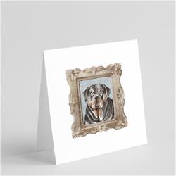 5 x 5 in. Unisex Rottweiler Front View Square Greeting Cards & Envelopes, Multi Color - Pack of 8