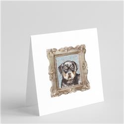 5 x 5 in. Unisex Rottweiler Puppy Front View Square Greeting Cards & Envelopes, Multi Color - Pack of 8
