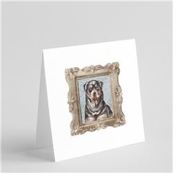 5 x 5 in. Unisex Rottweiler Front View 2 Square Greeting Cards & Envelopes, Multi Color - Pack of 8