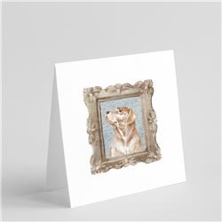 CK8474GC55 5 x 5 in. Unisex Labrador Retriever Yellow Side View Square Greeting Cards & Envelopes, Multi Color - Pack of 8