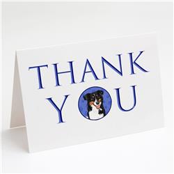 CK8921GCA7P 5 x 7 in. Unisex Australian Shepherd Black Tricolor No.3 Thank You Greeting Cards & Envelopes, Multi Color - Pack of 8