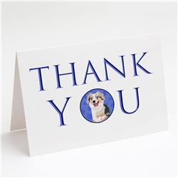 CK8923GCA7P 5 x 7 in. Unisex Australian Shepherd Blue Merle Puppy No.1 Thank You Greeting Cards & Envelopes, Multi Color - Pack of 8