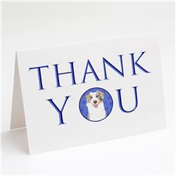 CK8926GCA7P 5 x 7 in. Unisex Australian Shepherd Red Merle Tricolor No.1 Thank You Greeting Cards & Envelopes, Multi Color - Pack of 8