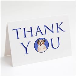 CK8927GCA7P 5 x 7 in. Unisex Australian Shepherd Red Merle Tricolor No.2 Thank You Greeting Cards & Envelopes, Multi Color - Pack of 8