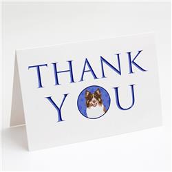 CK8929GCA7P 5 x 7 in. Unisex Australian Shepherd Red Tricolor No.2 Thank You Greeting Cards & Envelopes, Multi Color - Pack of 8