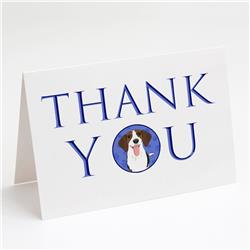 CK8935GCA7P 5 x 7 in. Unisex Beagle Tricolor Red Ticked No.3 Thank You Greeting Cards & Envelopes, Multi Color - Pack of 8
