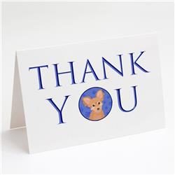 CK8947GCA7P 5 x 7 in. Unisex Chihuahua Fawn Thank You Greeting Cards & Envelopes, Multi Color - Pack of 8