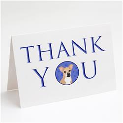 CK8948GCA7P 5 x 7 in. Unisex Chihuahua Gold & White Thank You Greeting Cards & Envelopes, Multi Color - Pack of 8