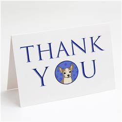 CK8950GCA7P 5 x 7 in. Unisex Chihuahua Silver & Tan Thank You Greeting Cards & Envelopes, Multi Color - Pack of 8