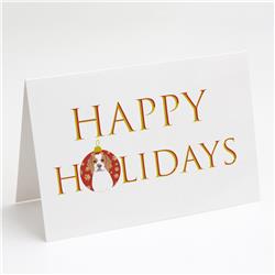 CK9157GCA7P 5 x 7 in. Unisex Beagle Red & White Red Ticked No.1 Happy Holidays Greeting Cards & Envelopes, Multi Color - Pack of 8