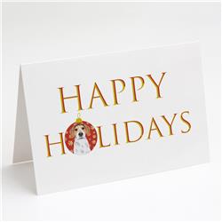 CK9160GCA7P 5 x 7 in. Unisex Beagle Tricolor No.2 Happy Holidays Greeting Cards & Envelopes, Multi Color - Pack of 8
